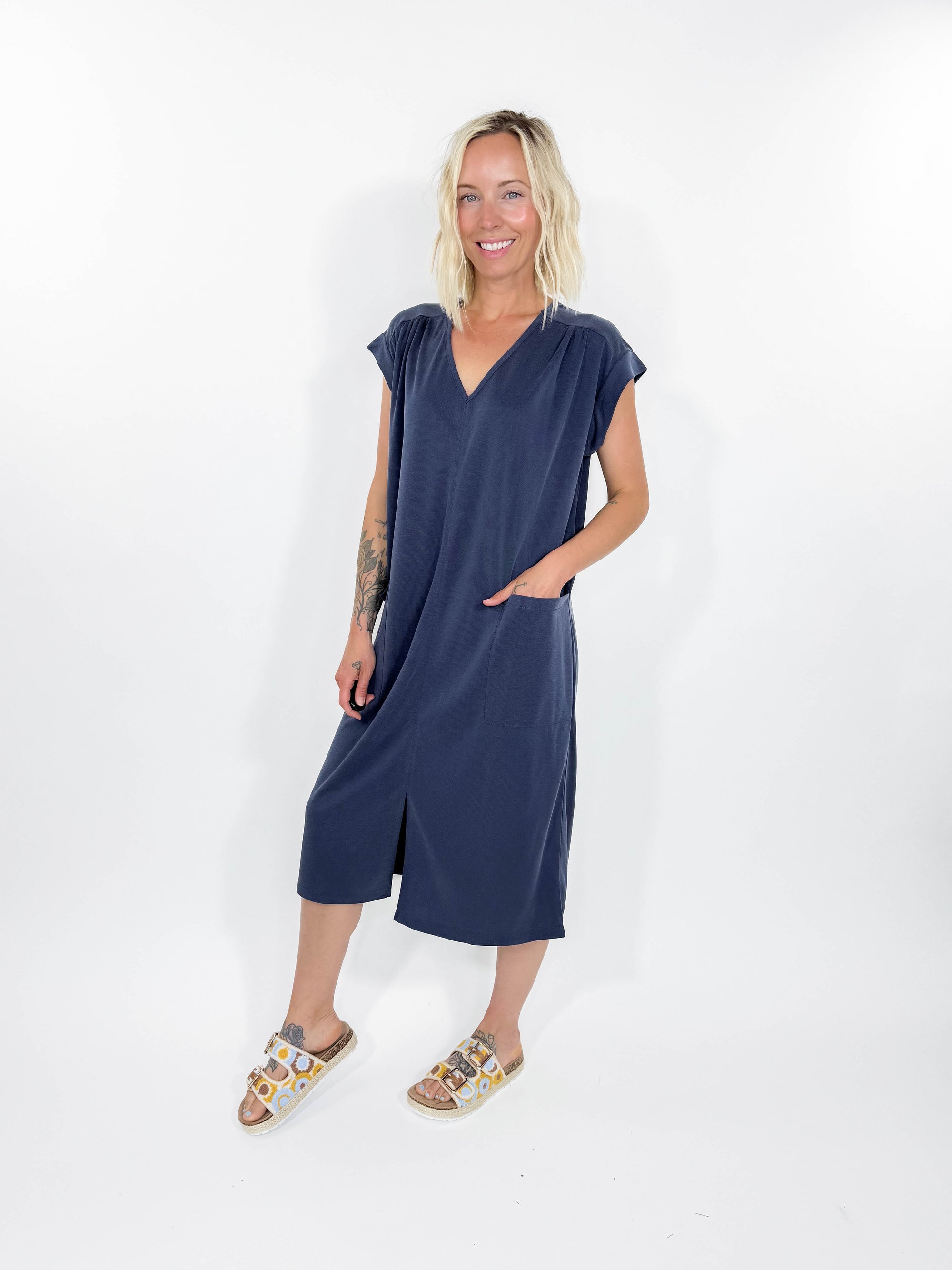 Ciao Midi Dress- NAVY-FINAL SALE