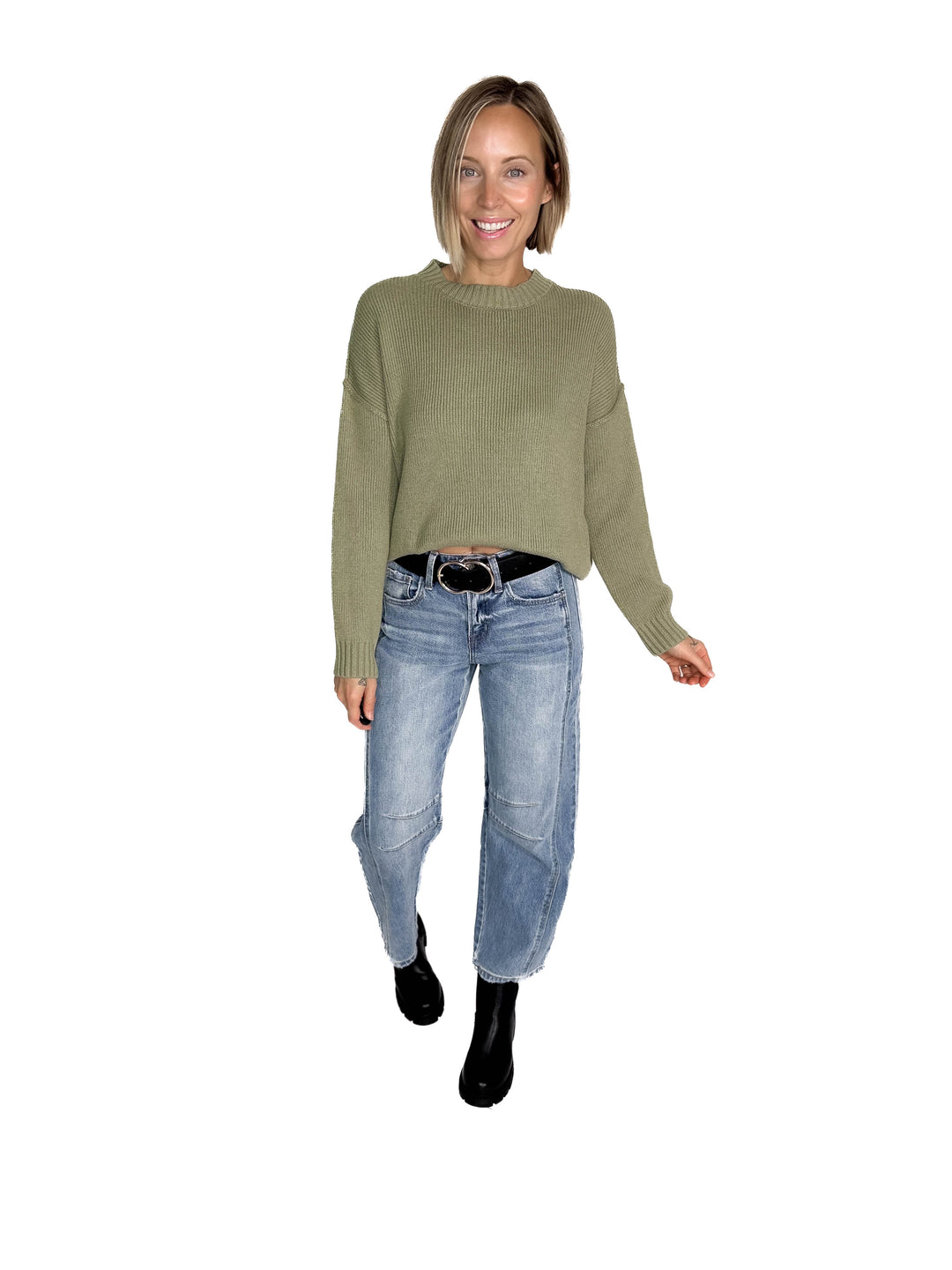 Elizabeth Drop Shoulder Sweater- FERN-FINAL SALE