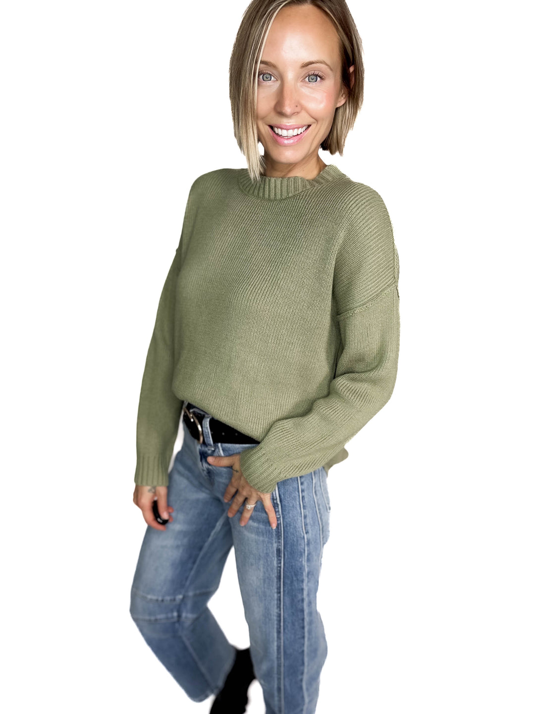 Elizabeth Drop Shoulder Sweater- FERN-FINAL SALE