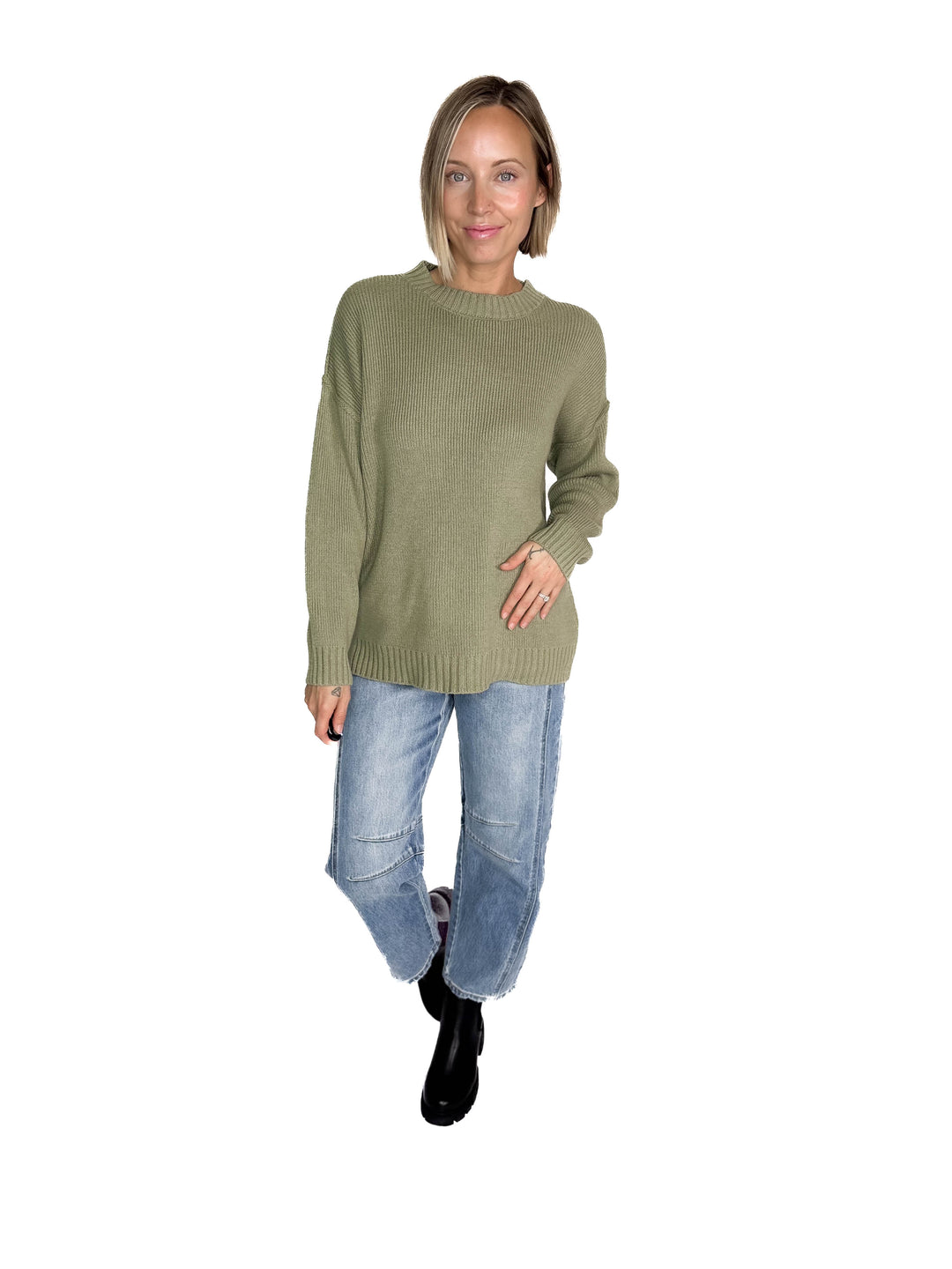 Elizabeth Drop Shoulder Sweater- FERN-FINAL SALE