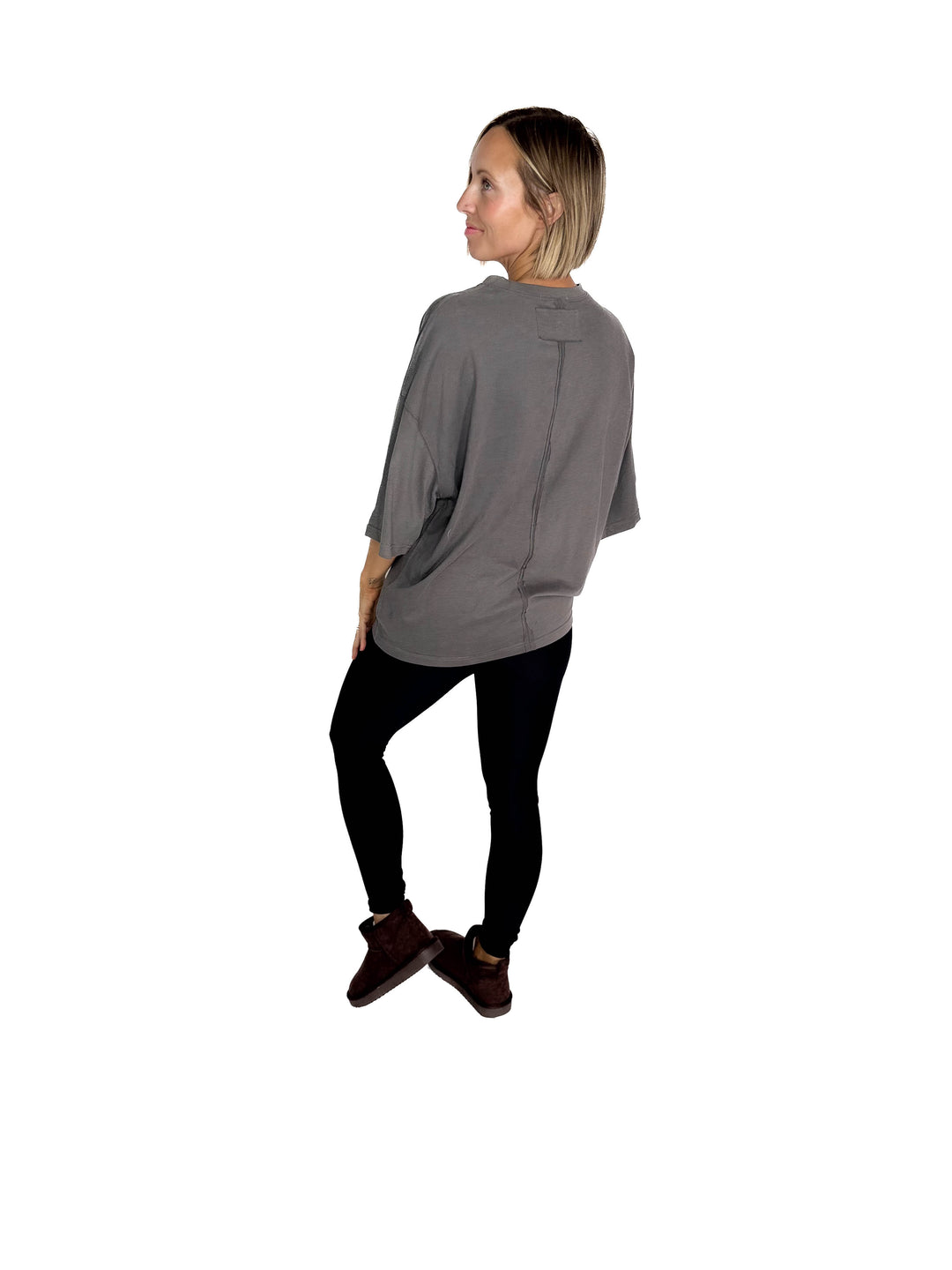 Aemi Relaxed Fit Tee- CHARCOAL