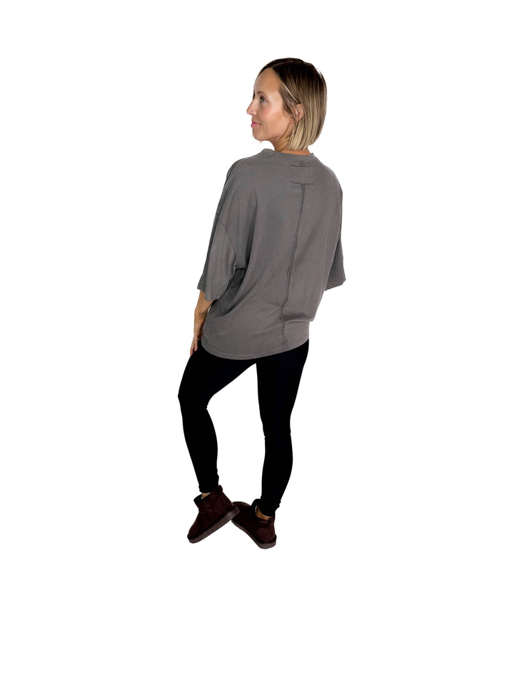 Aemi Relaxed Fit Tee- CHARCOAL