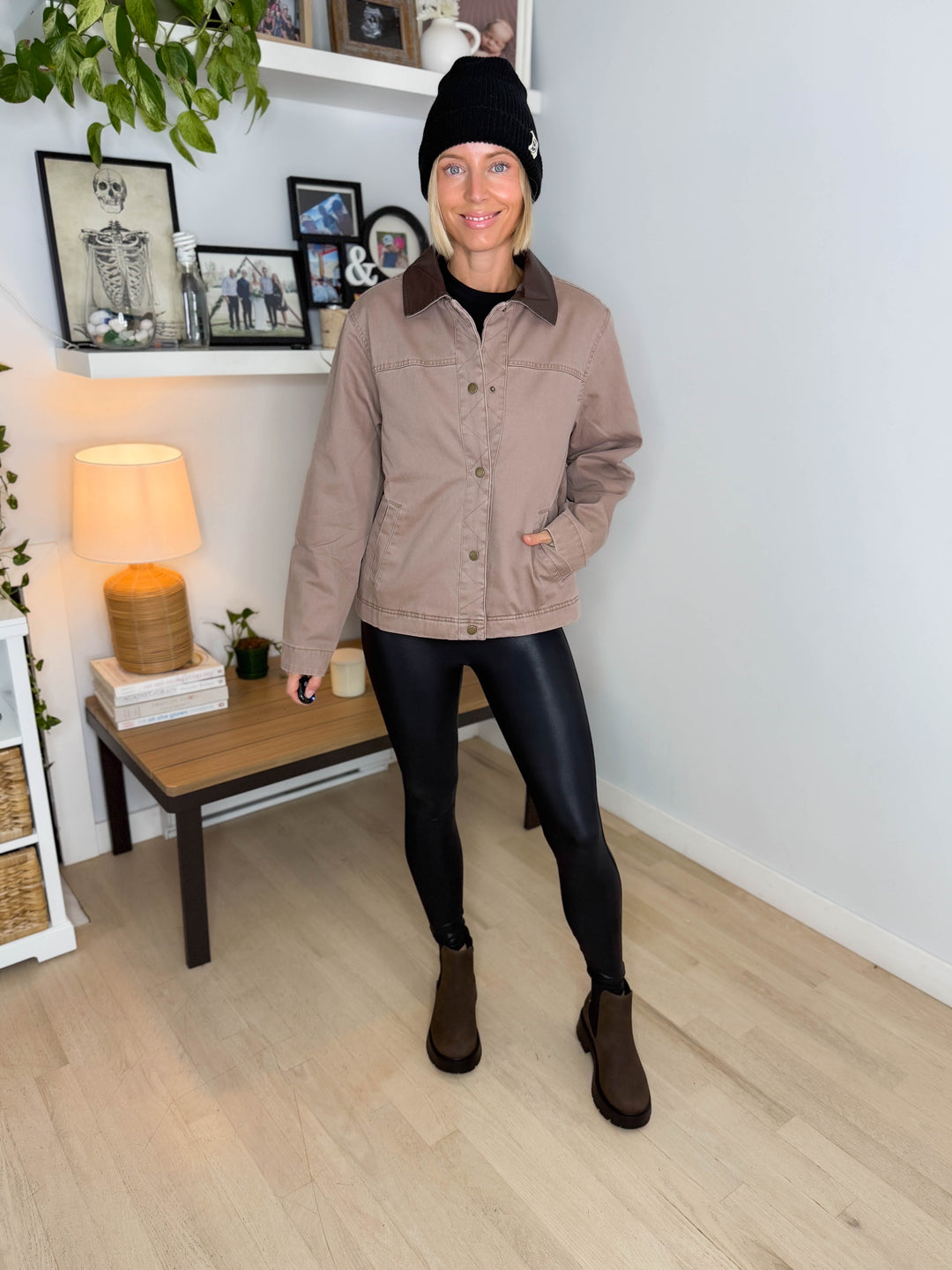 Woodelle Quilted Cotton Barn Style Jacket- MAUVE