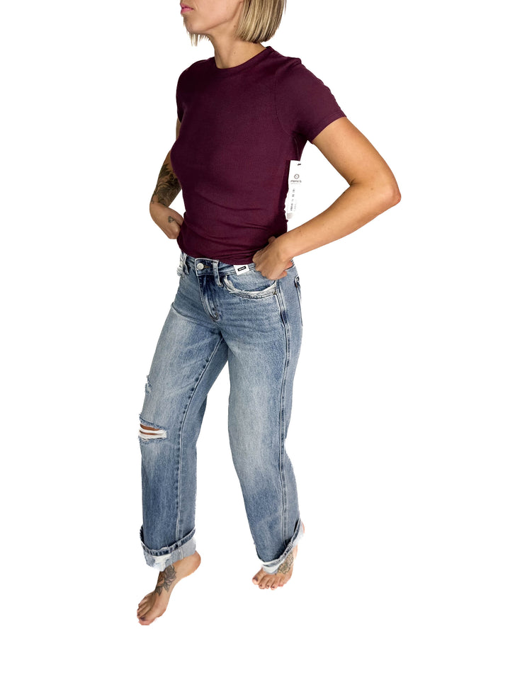 JUDY BLUE Nova Mid Rise 90's Straight Rigid Magic Jeans- MEDIUM WASH