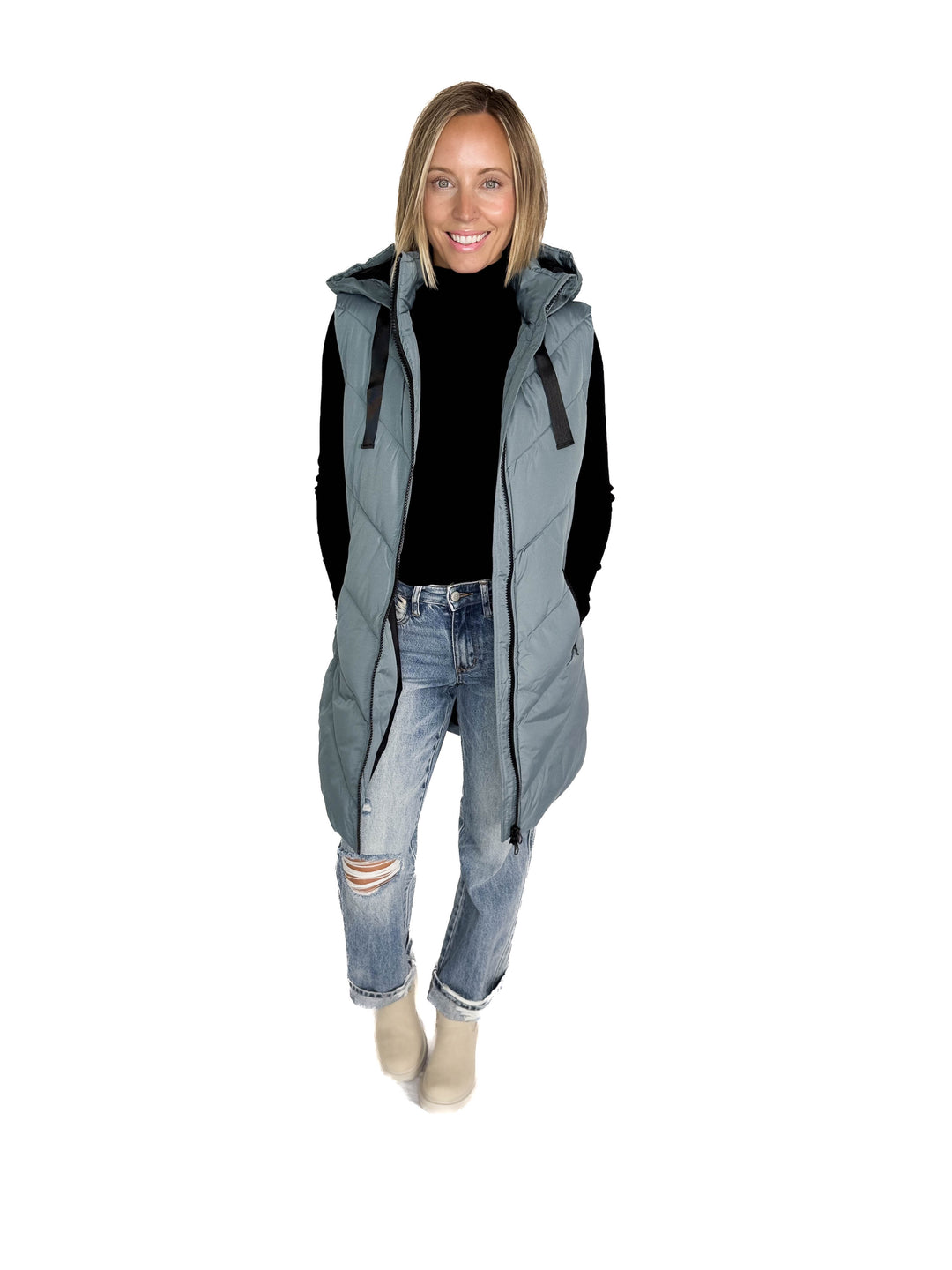 ONLY Skylar Hooded Vest- STORMY WEATHER