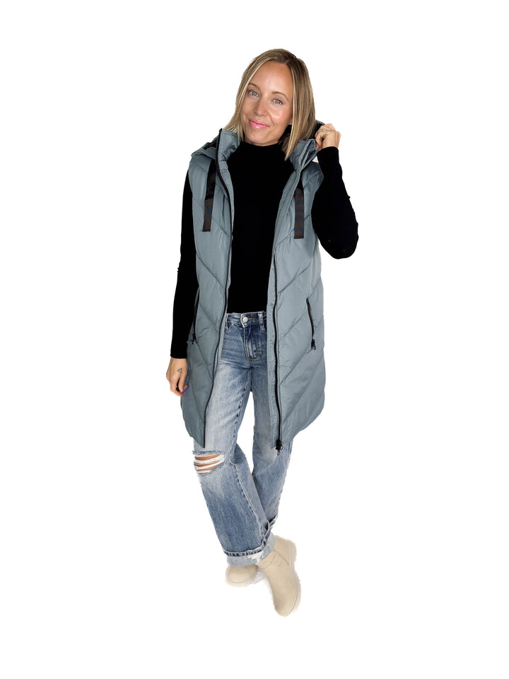 ONLY Skylar Hooded Vest- STORMY WEATHER