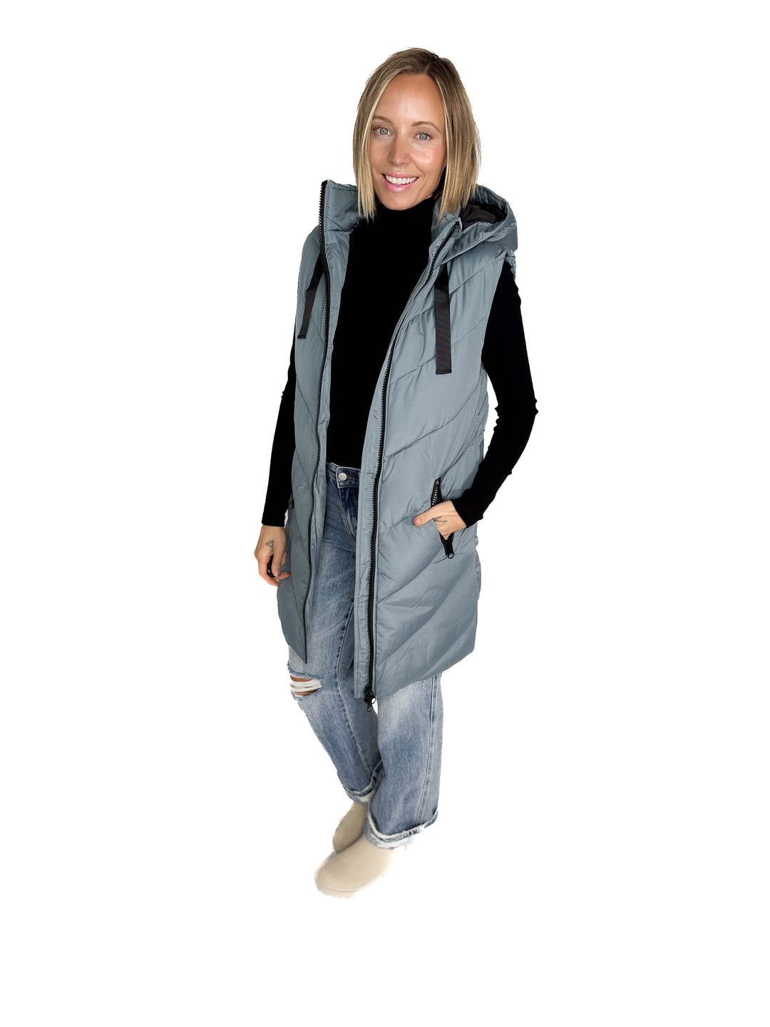 ONLY Skylar Hooded Vest- STORMY WEATHER