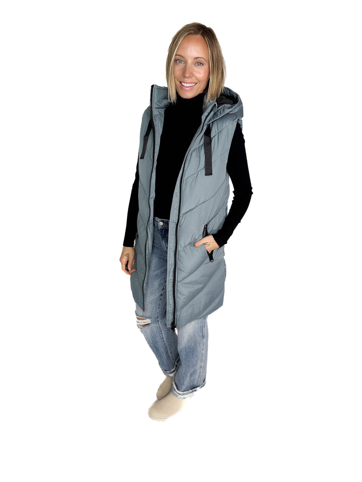 ONLY Skylar Hooded Vest- STORMY WEATHER