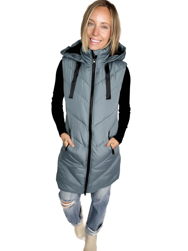 ONLY Skylar Hooded Vest- STORMY WEATHER