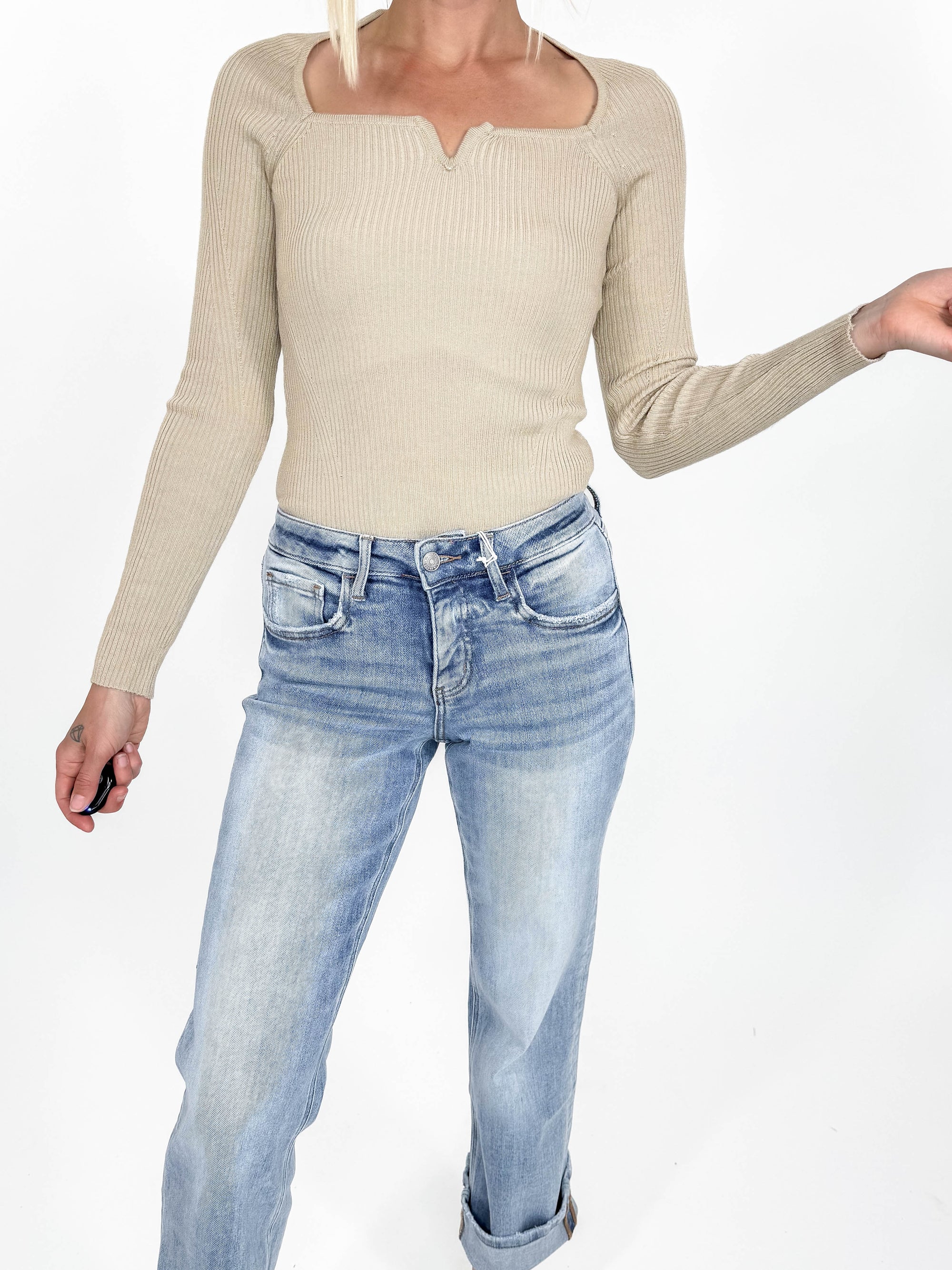 Roma Knit Long Sleeve- EGGSHELL