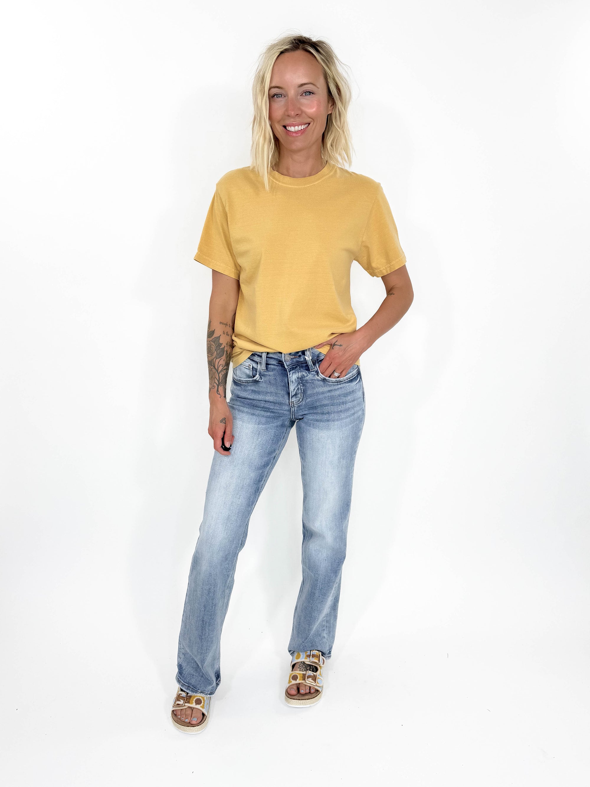 T+G Classic Washed T-Shirt- MUSTARD