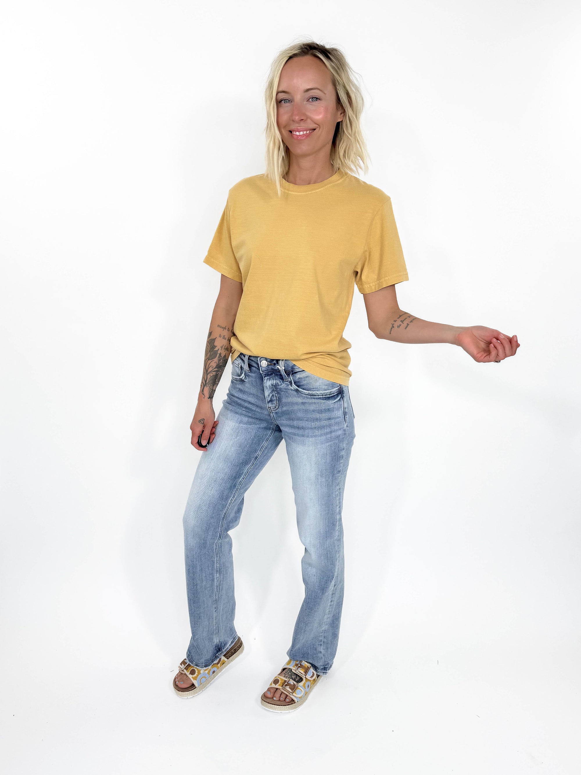 T+G Classic Washed T-Shirt- MUSTARD