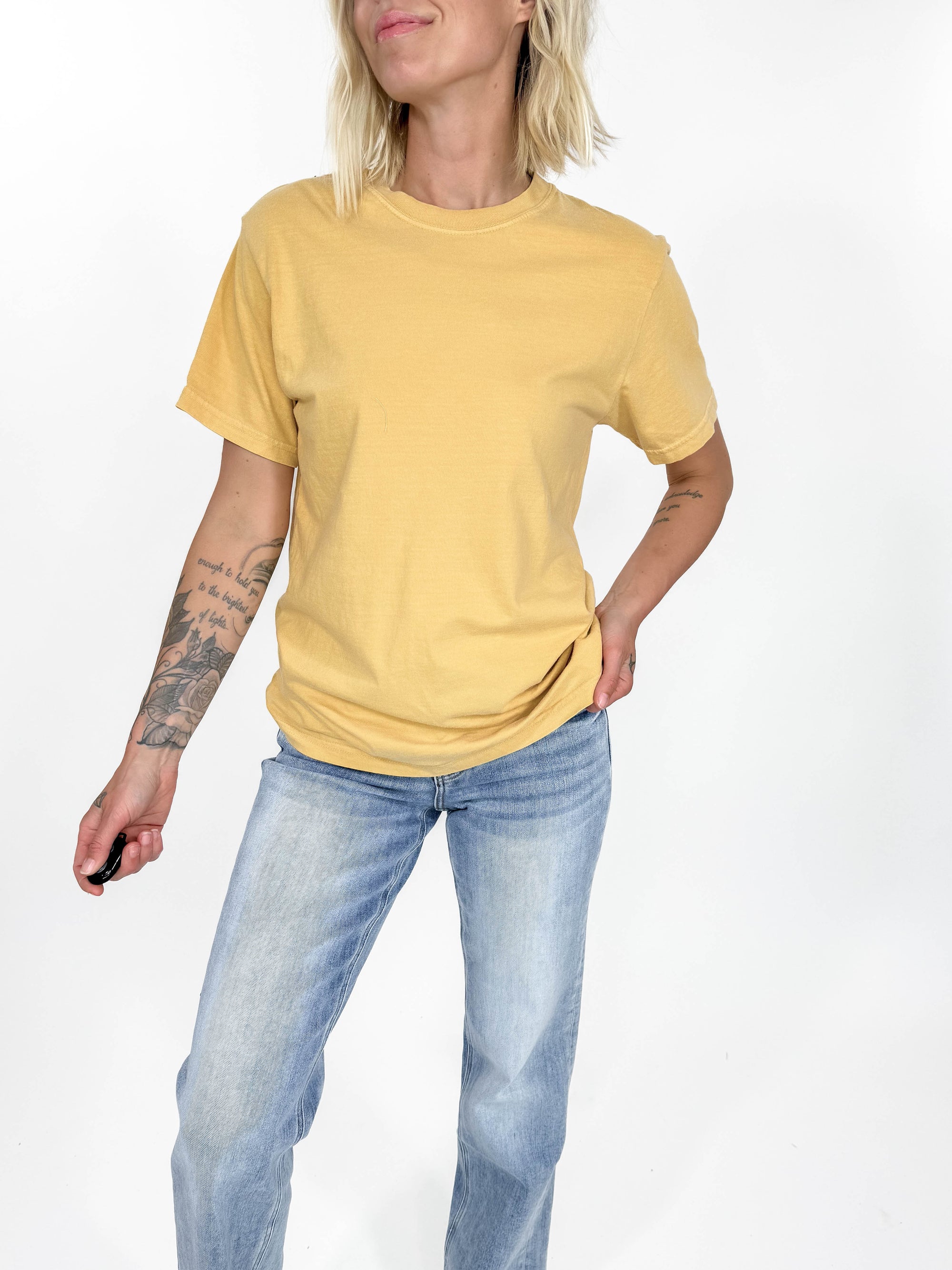 T+G Classic Washed T-Shirt- MUSTARD