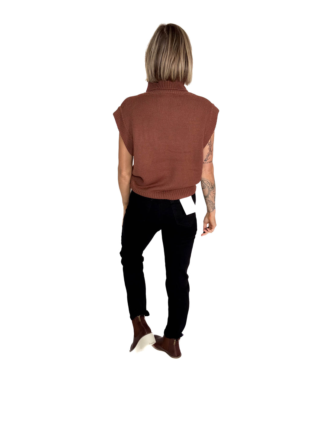 Shonna Sweater Top- BROWN