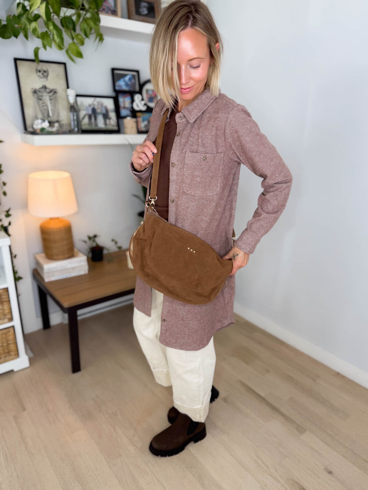 Netty Suede Crossbody- CAMEL