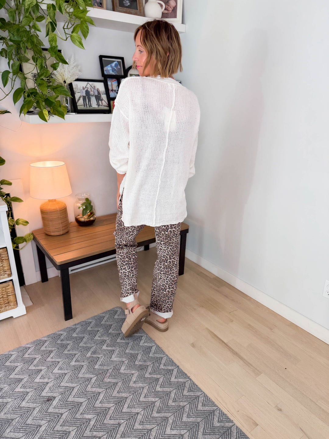 Nessa Button Down Cable Knit Cardigan- IVORY
