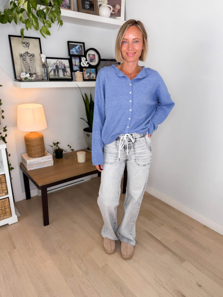 Piper Cardigan- DUSTY BLUE