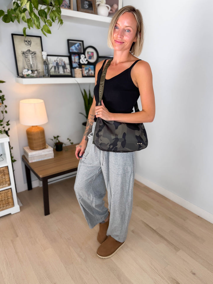 Sara Nylon Crossbody Bag- CAMO