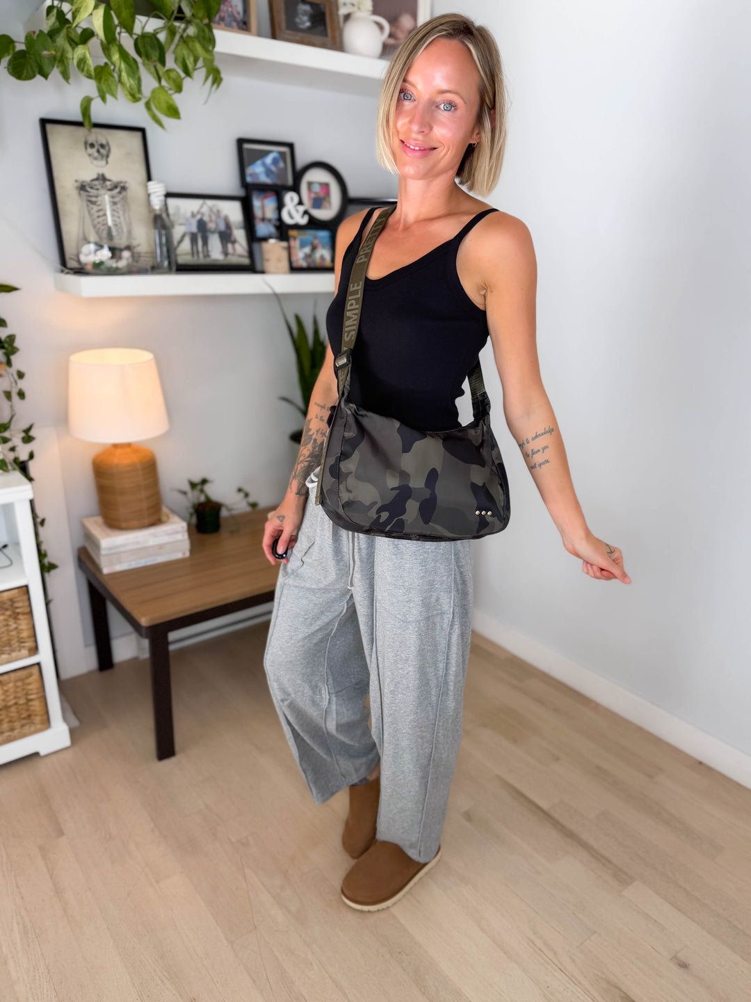 Sara Nylon Crossbody Bag- CAMO