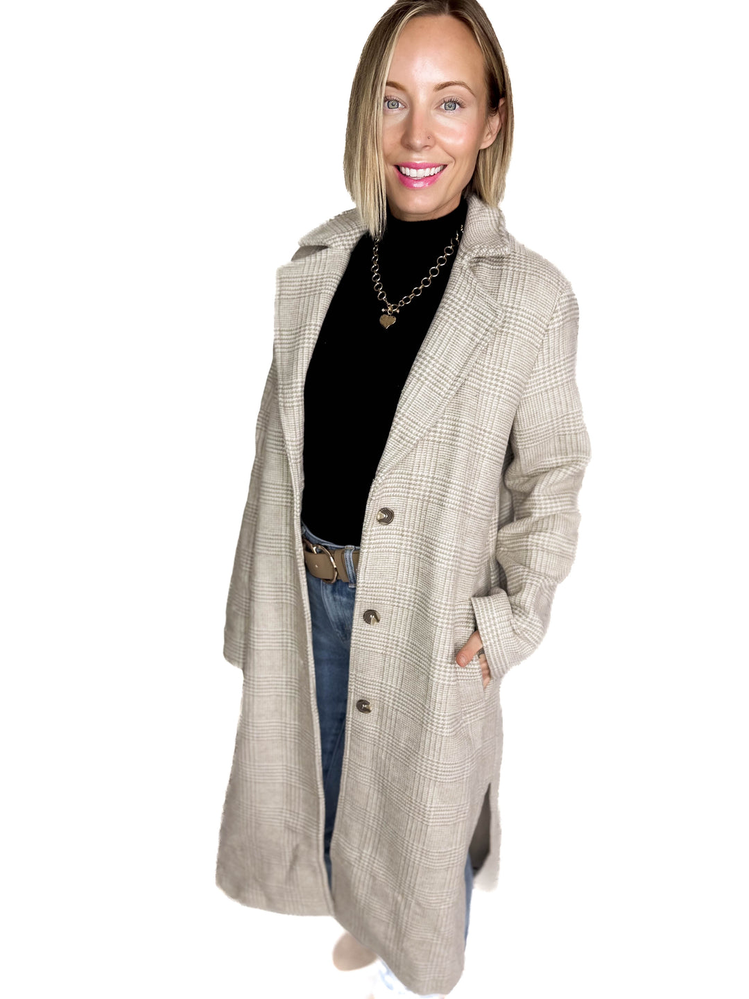 Winter Luxe Houndstooth Coat