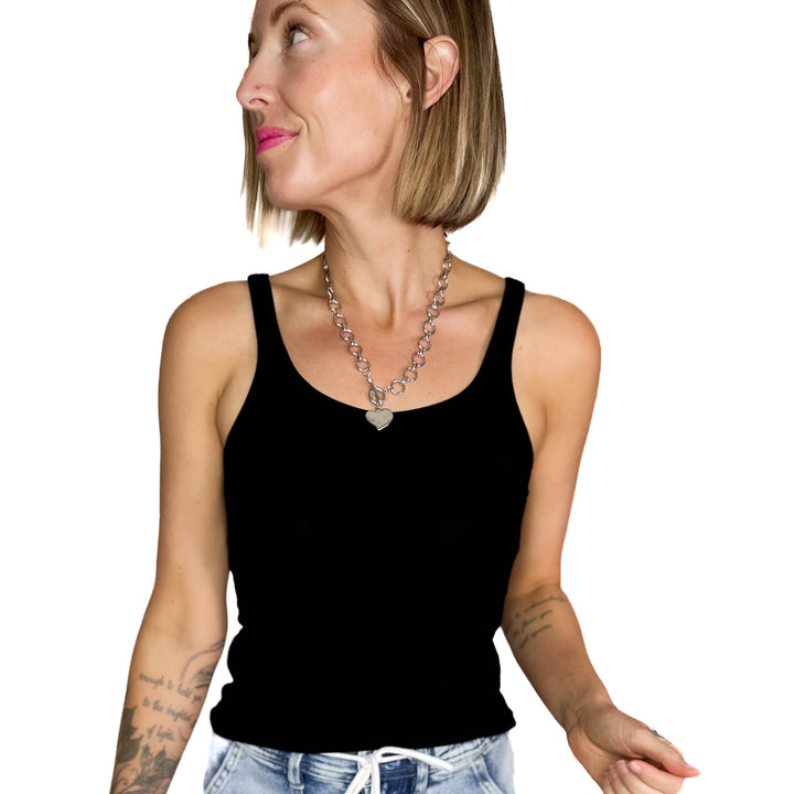 Note Worthy Heart Toggle Necklace- SILVER