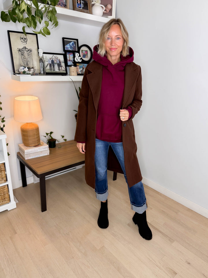 Tanis Premium Fleece Hoodie- MAROON
