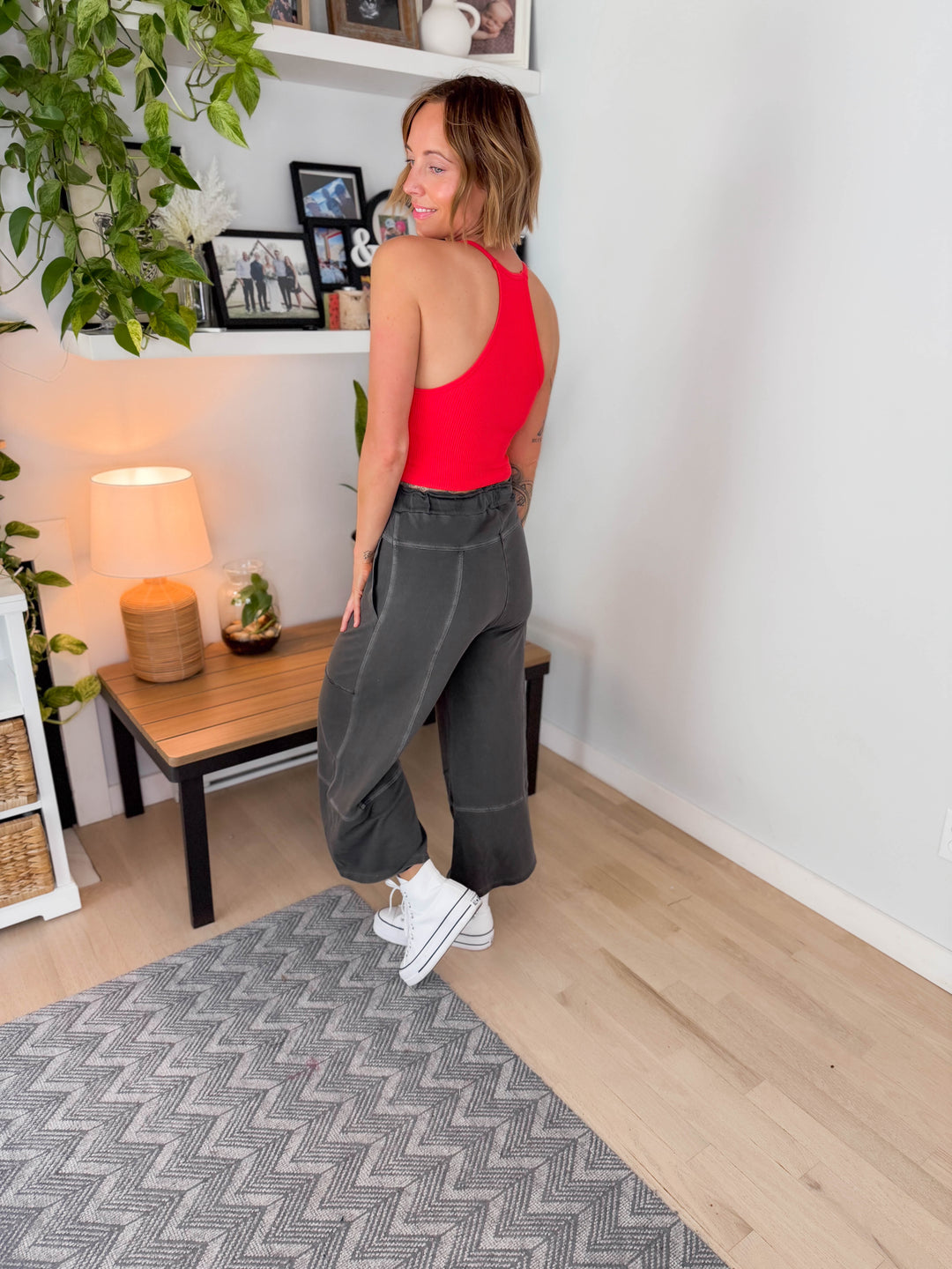 Knock Out Halter Seamless Top- TOMATO
