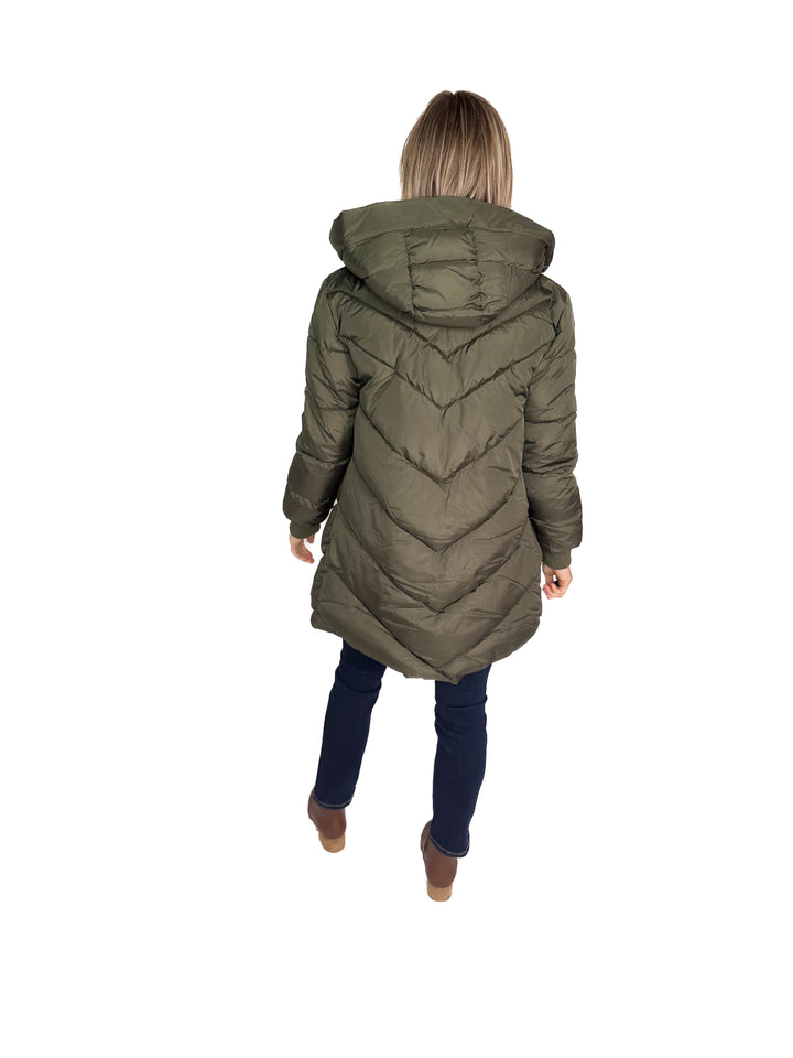 ONLY Skylar Hooded Puffer Jacket- FOREST NIGHT