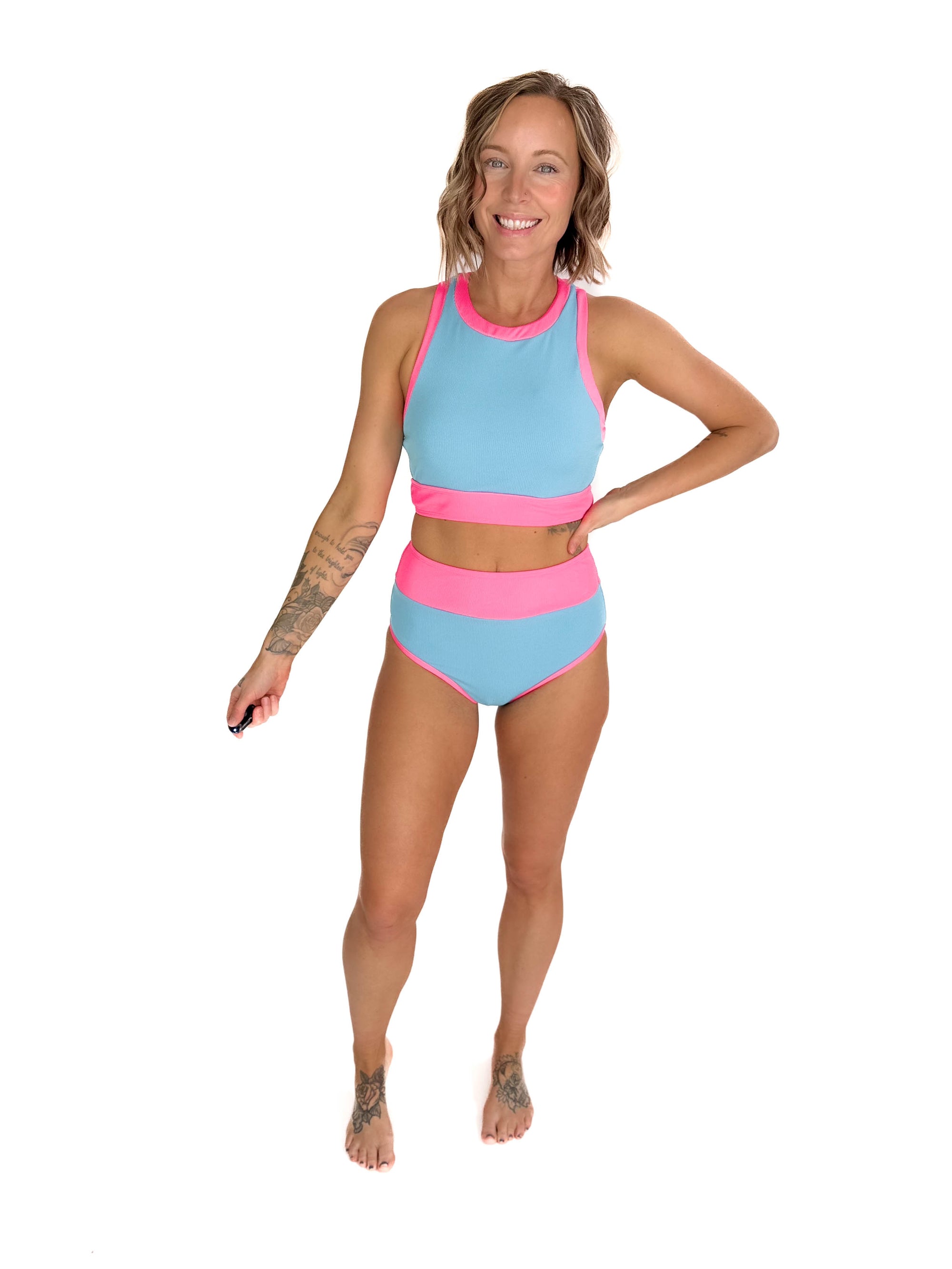 Bali Beach Swim Set- BLUE/PINK
