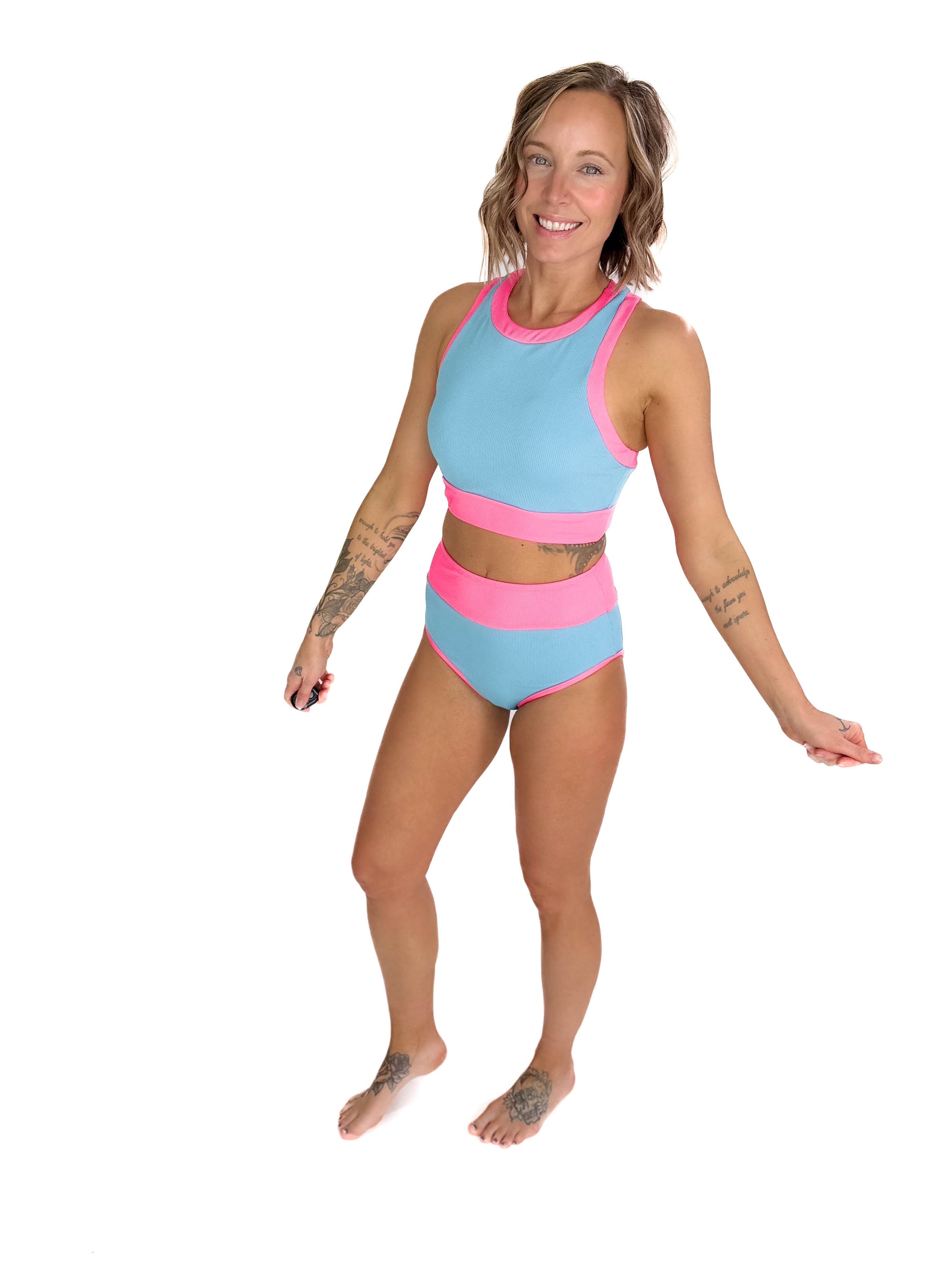 Bali Beach Swim Set- BLUE/PINK