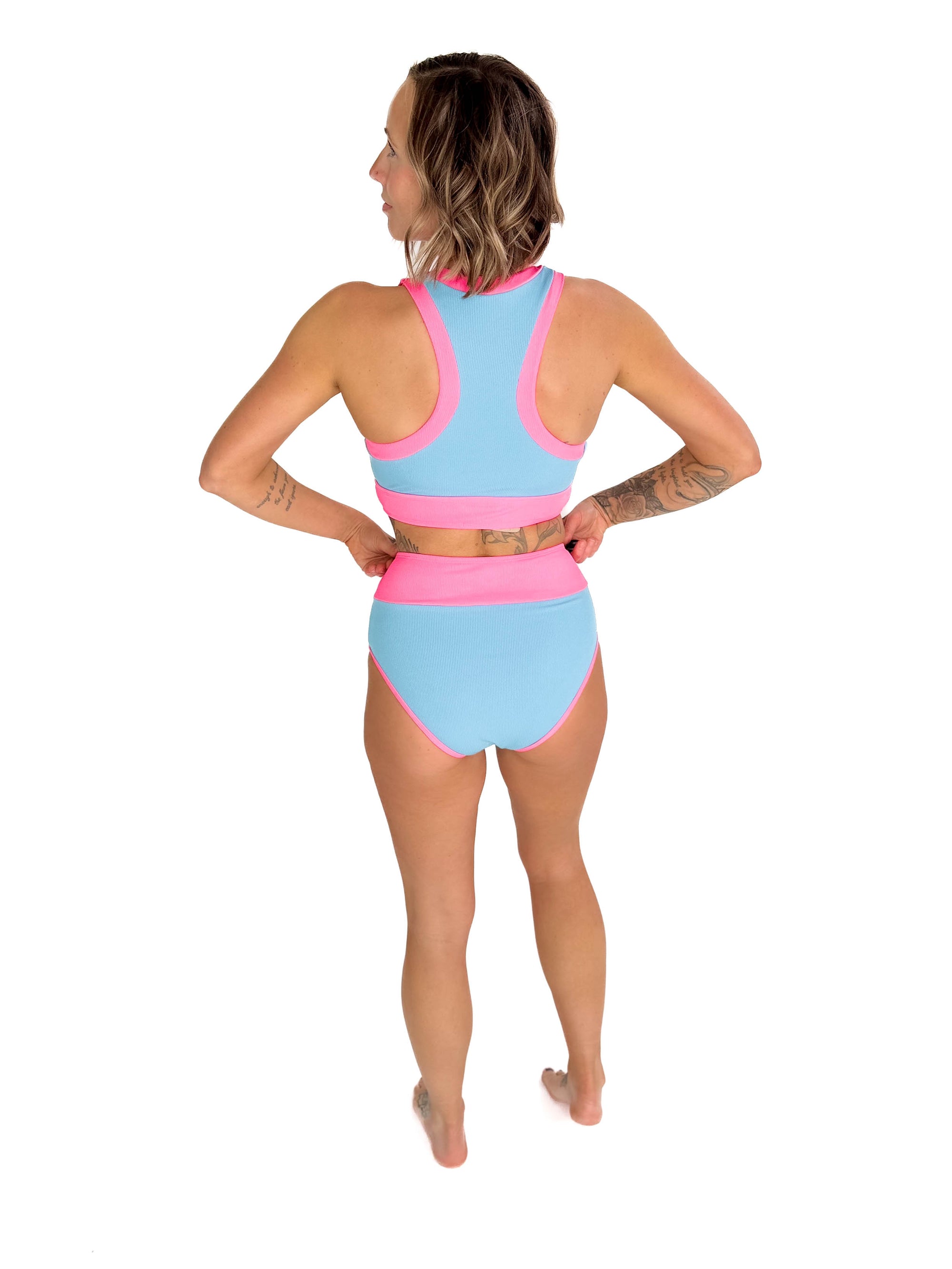 Bali Beach Swim Set- BLUE/PINK
