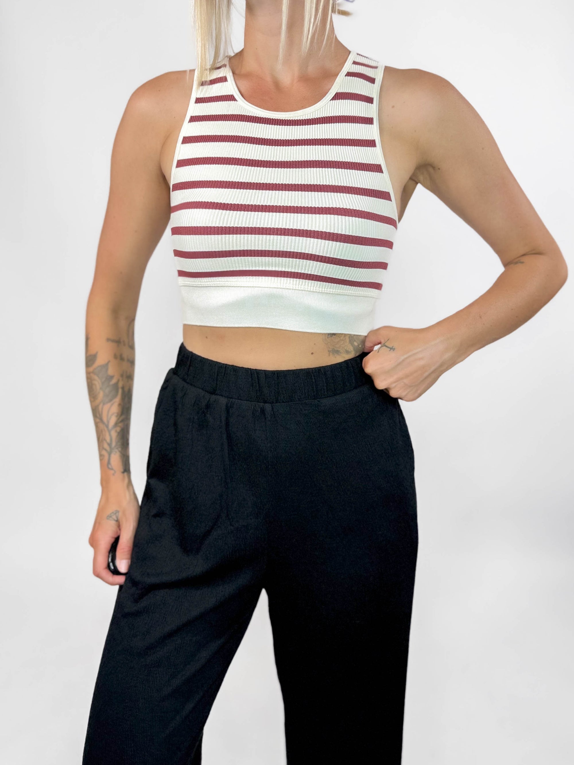 Motions Seamless Crop- CHESNUT/CREAM-FINAL SALE