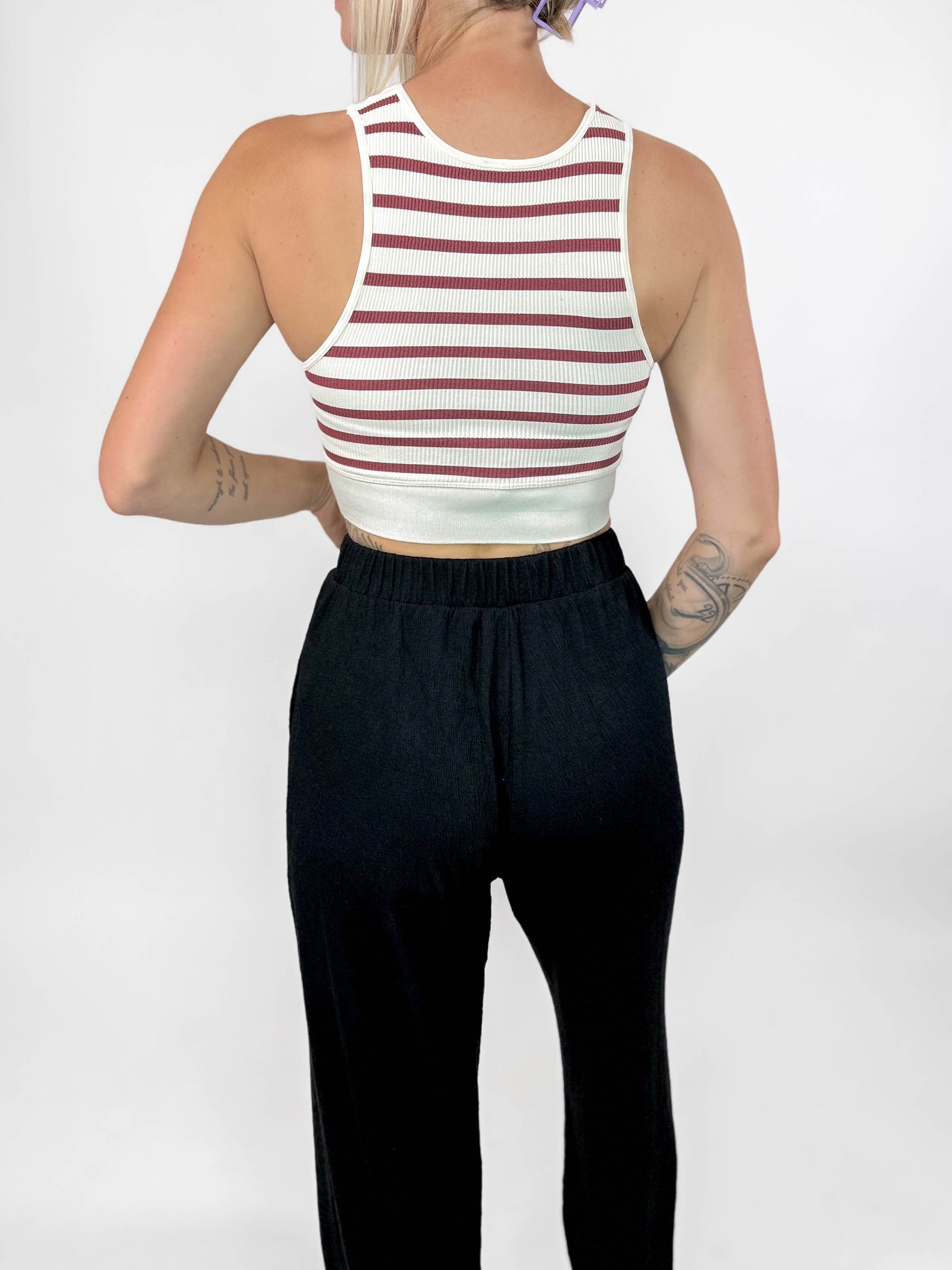 Motions Seamless Crop- CHESNUT/CREAM-FINAL SALE