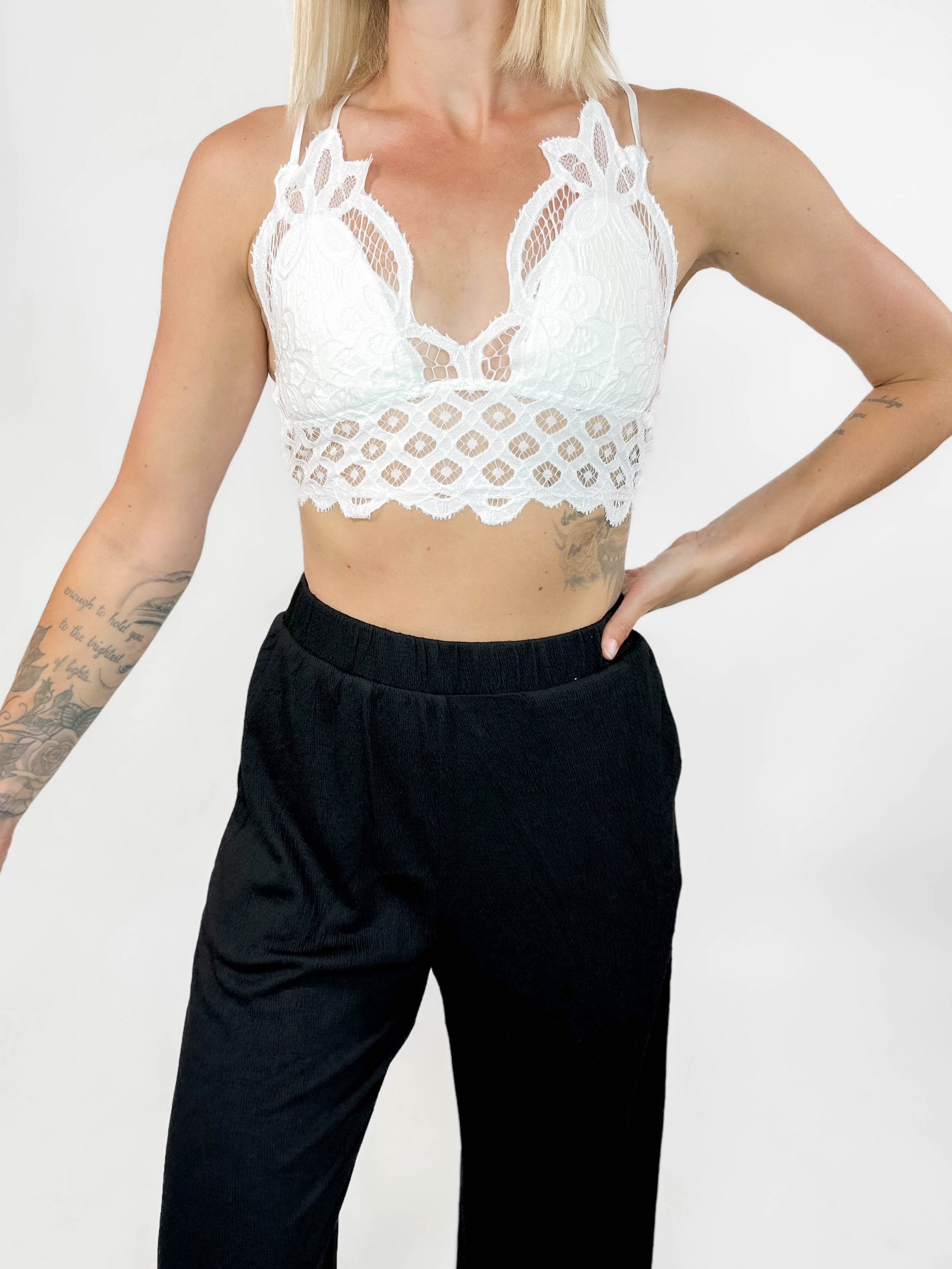 Romance Bralette- WHITE-FINAL SALE