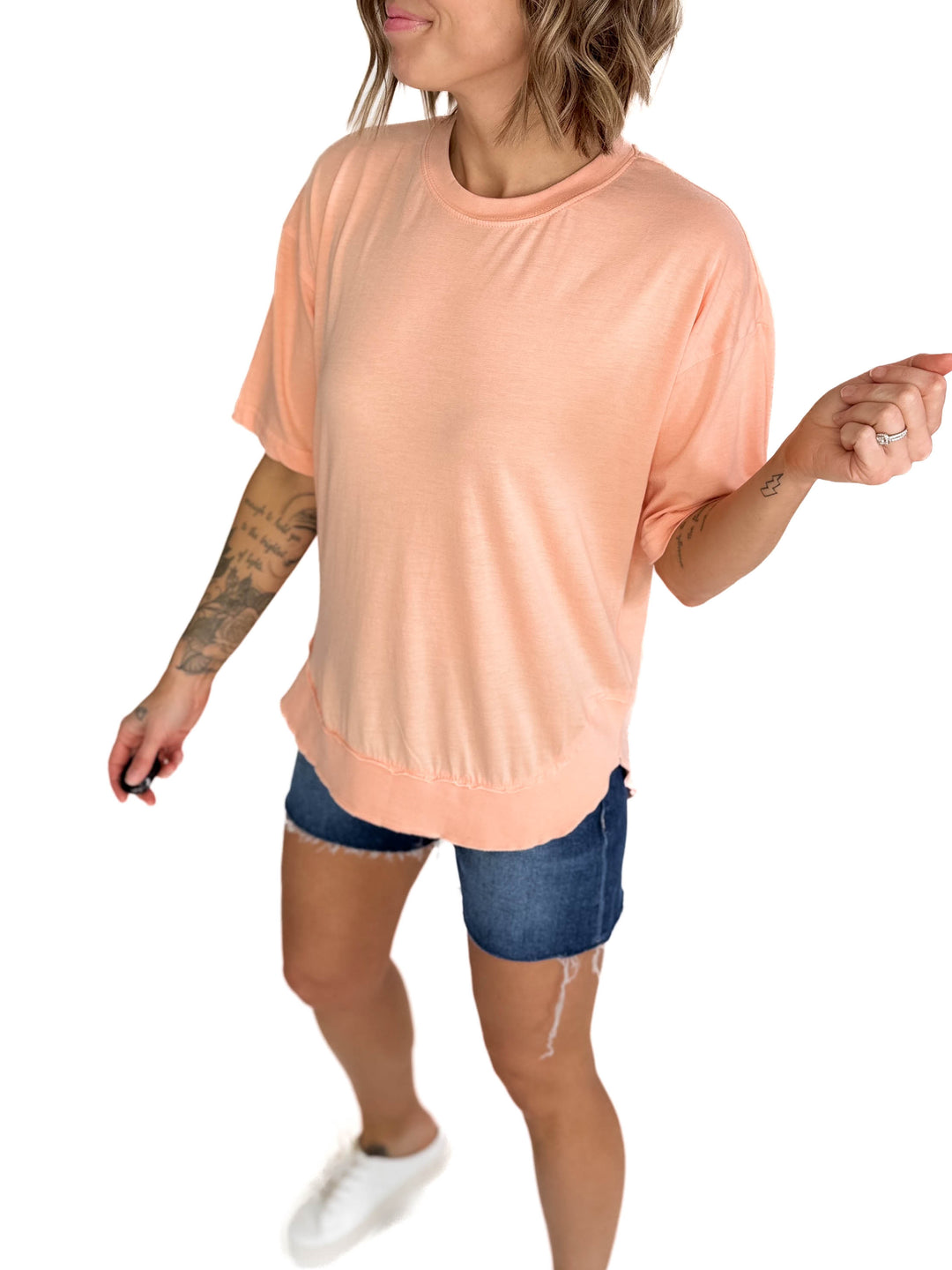 ROYCE Poncho Short Sleeve-CREAMSICLE-FINAL SALE