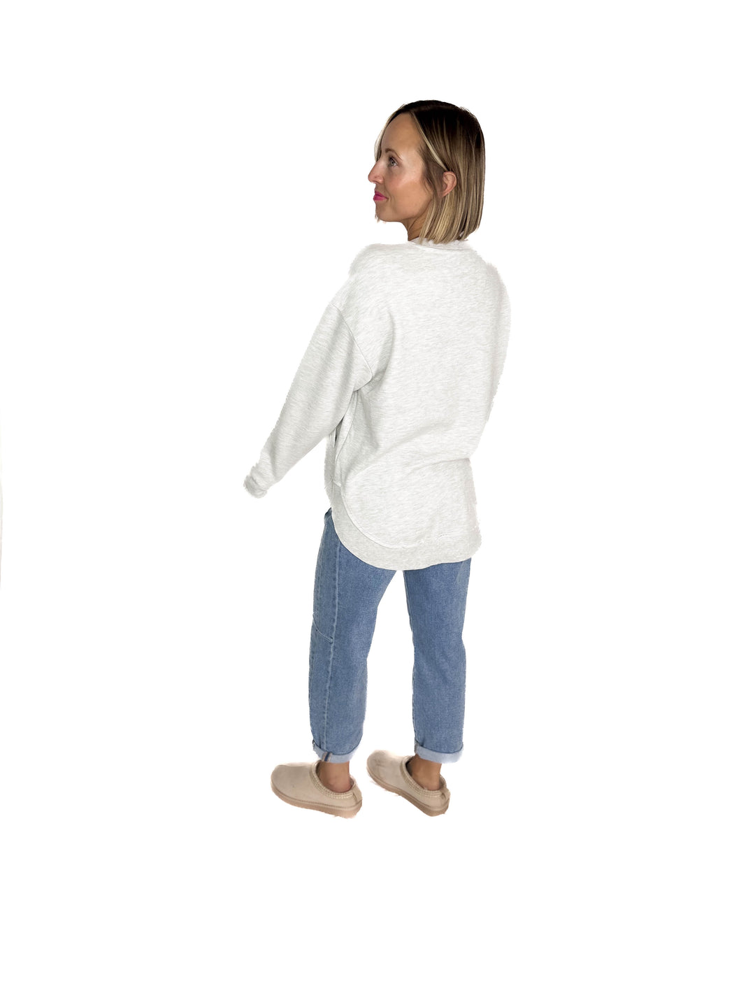 ROYCE East Hall V-Neck Sweatshirt- OATMEAL