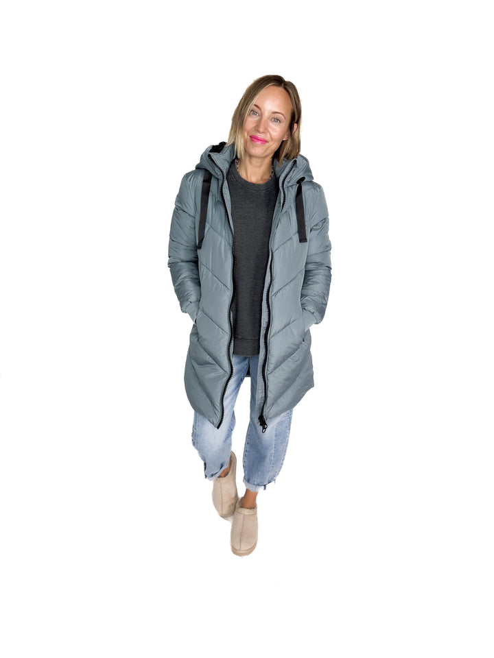 ONLY Skylar Hooded Puffer Jacket- STORMY WEATHER