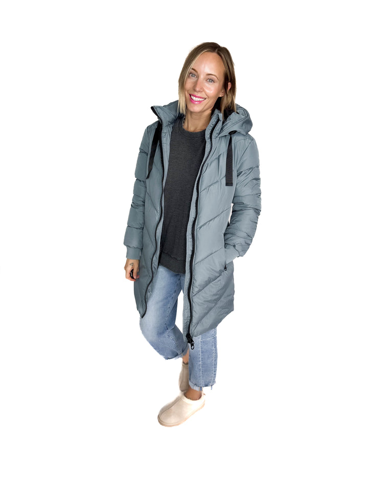 ONLY Skylar Hooded Puffer Jacket- STORMY WEATHER