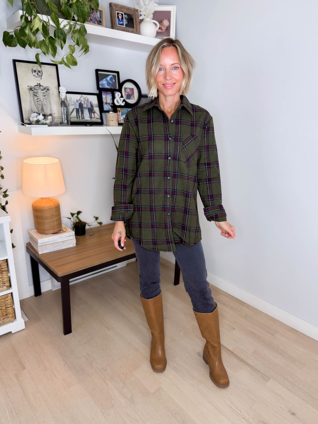 Collina Plaid Thick Flannel - GREEN