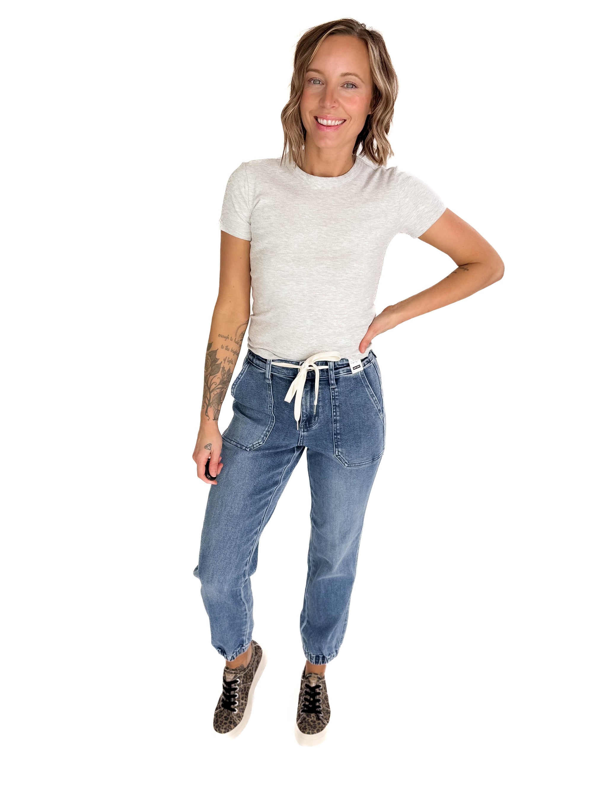 Only Essential Ribbed Short Sleeve- HTHR GREY