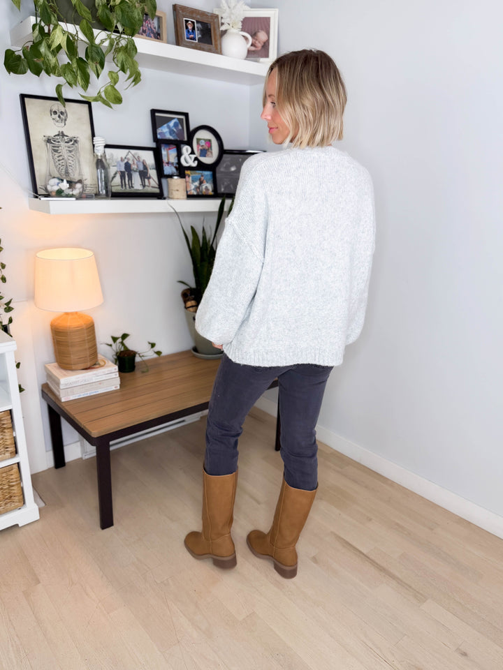 Courtland Pocket Sweater- LT GREY