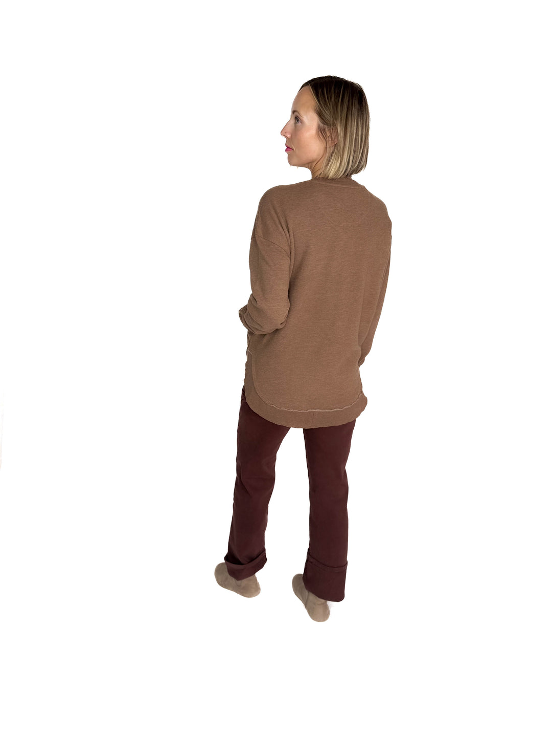 ROYCE East Hall V-Neck Sweatshirt- ACORN