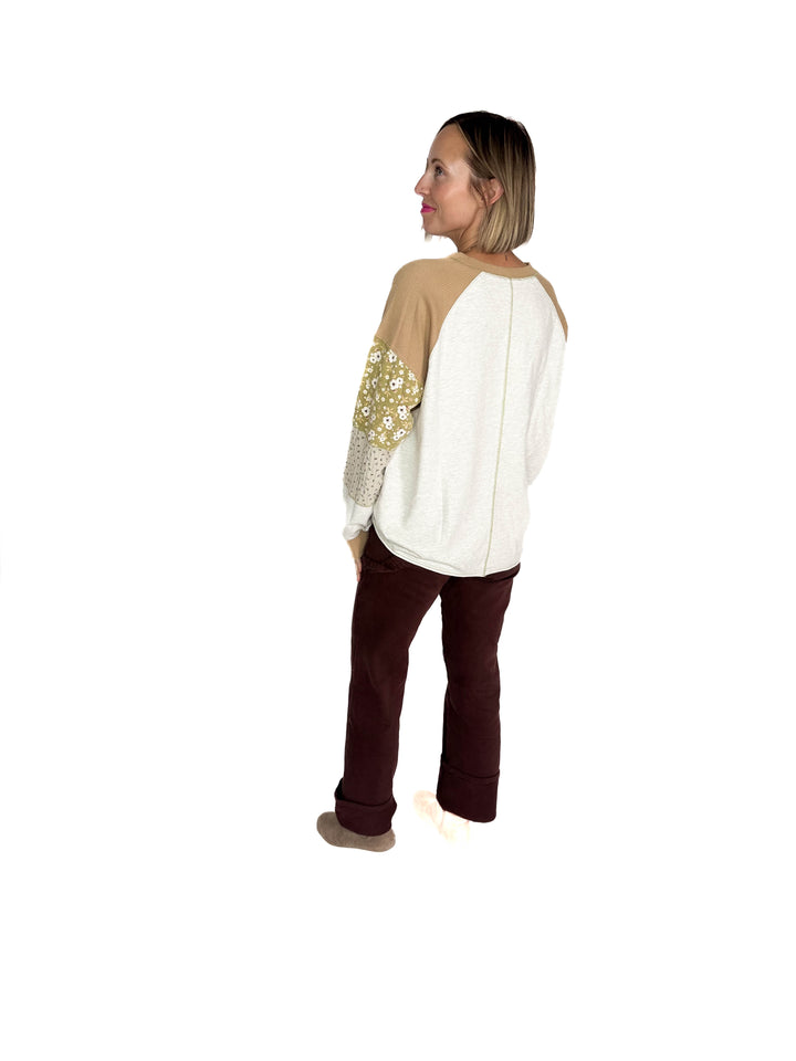 Coffee Date French Terry Pullover- OATMEAL