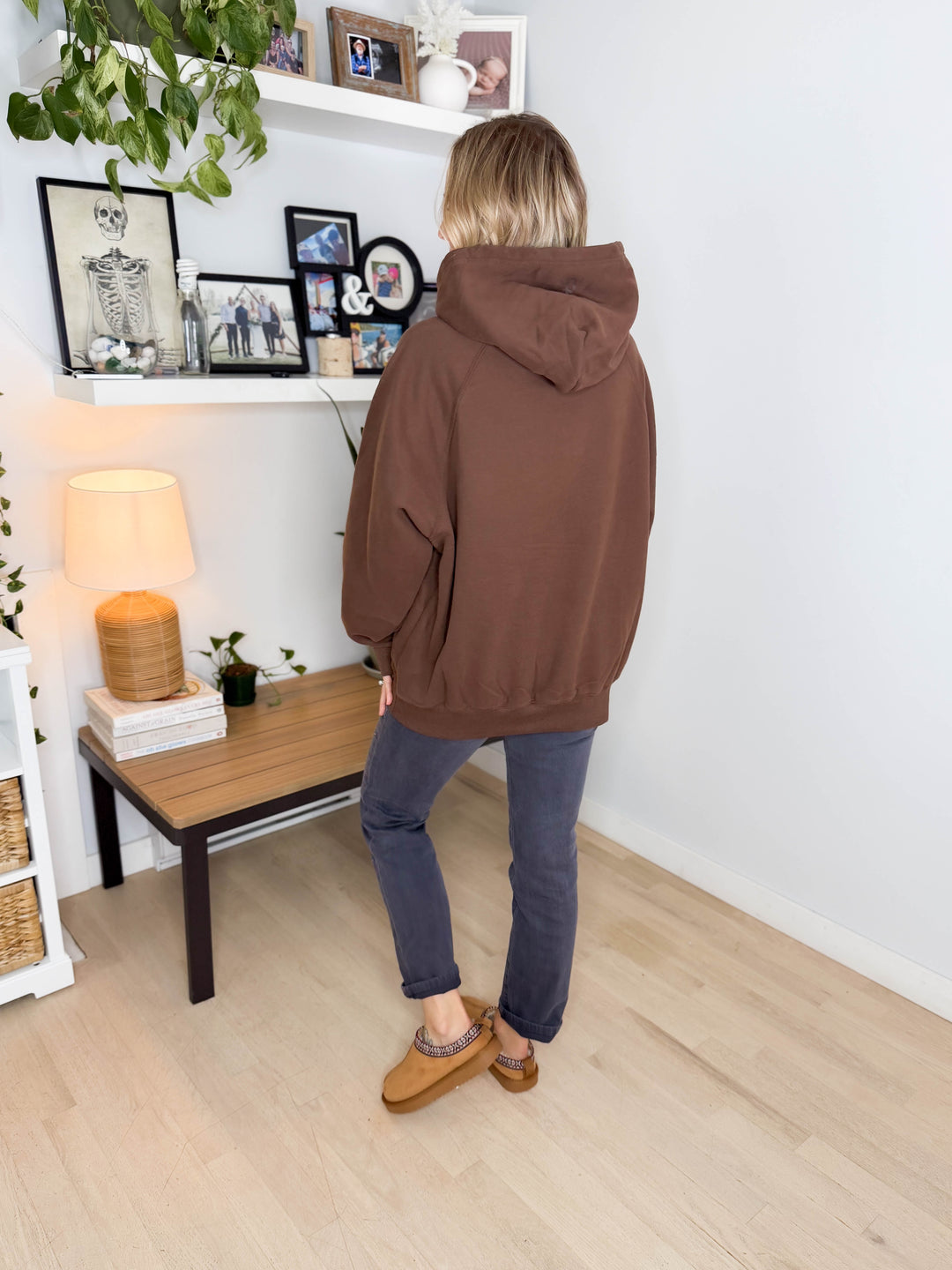 Tanis Premium Fleece Hoodie- BROWN