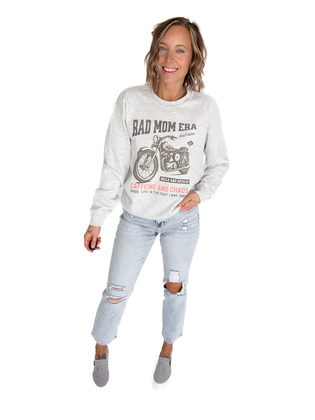 Rad Mom Era Crewneck- ASH GREY