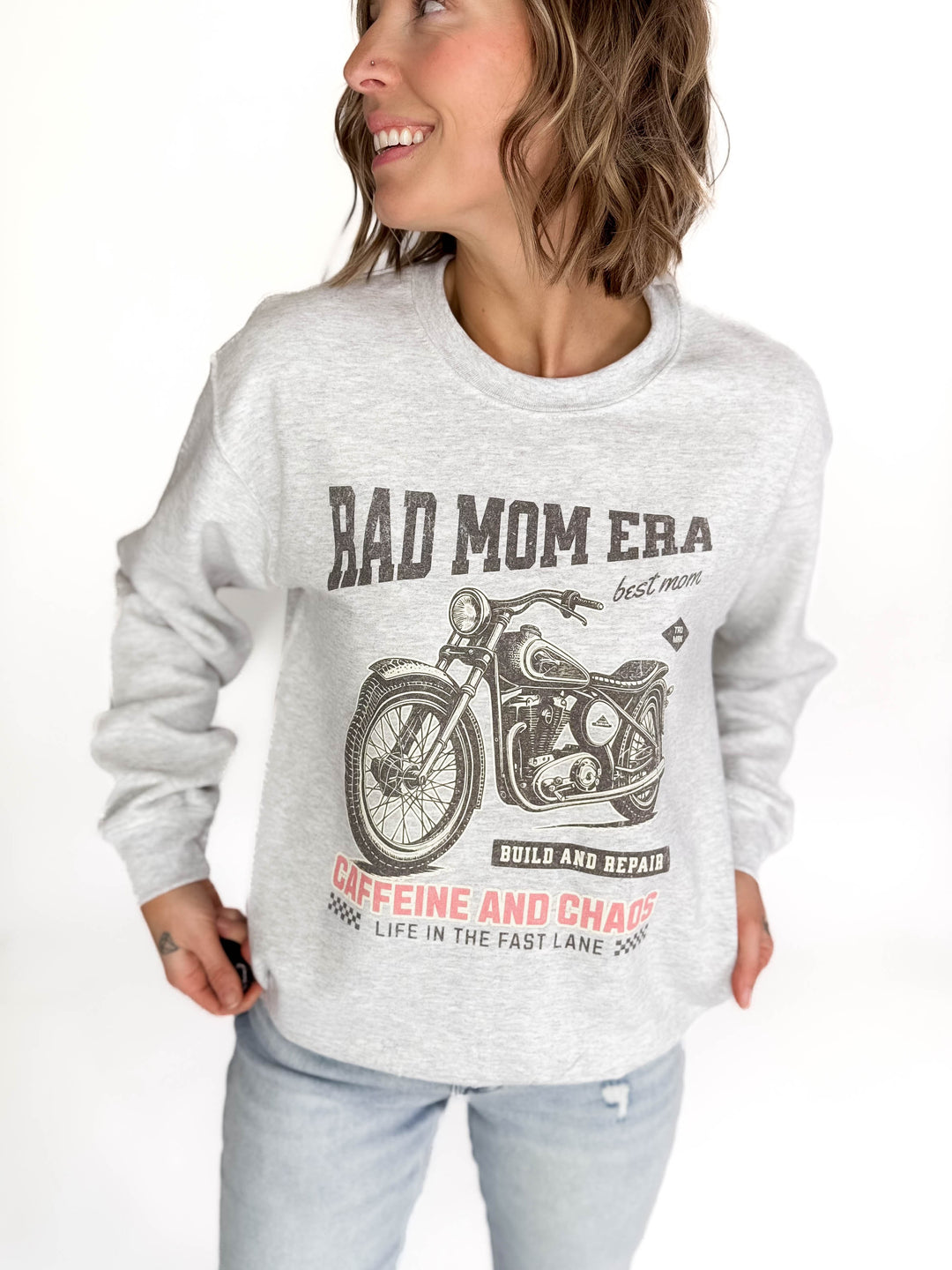 Rad Mom Era Crewneck- ASH GREY