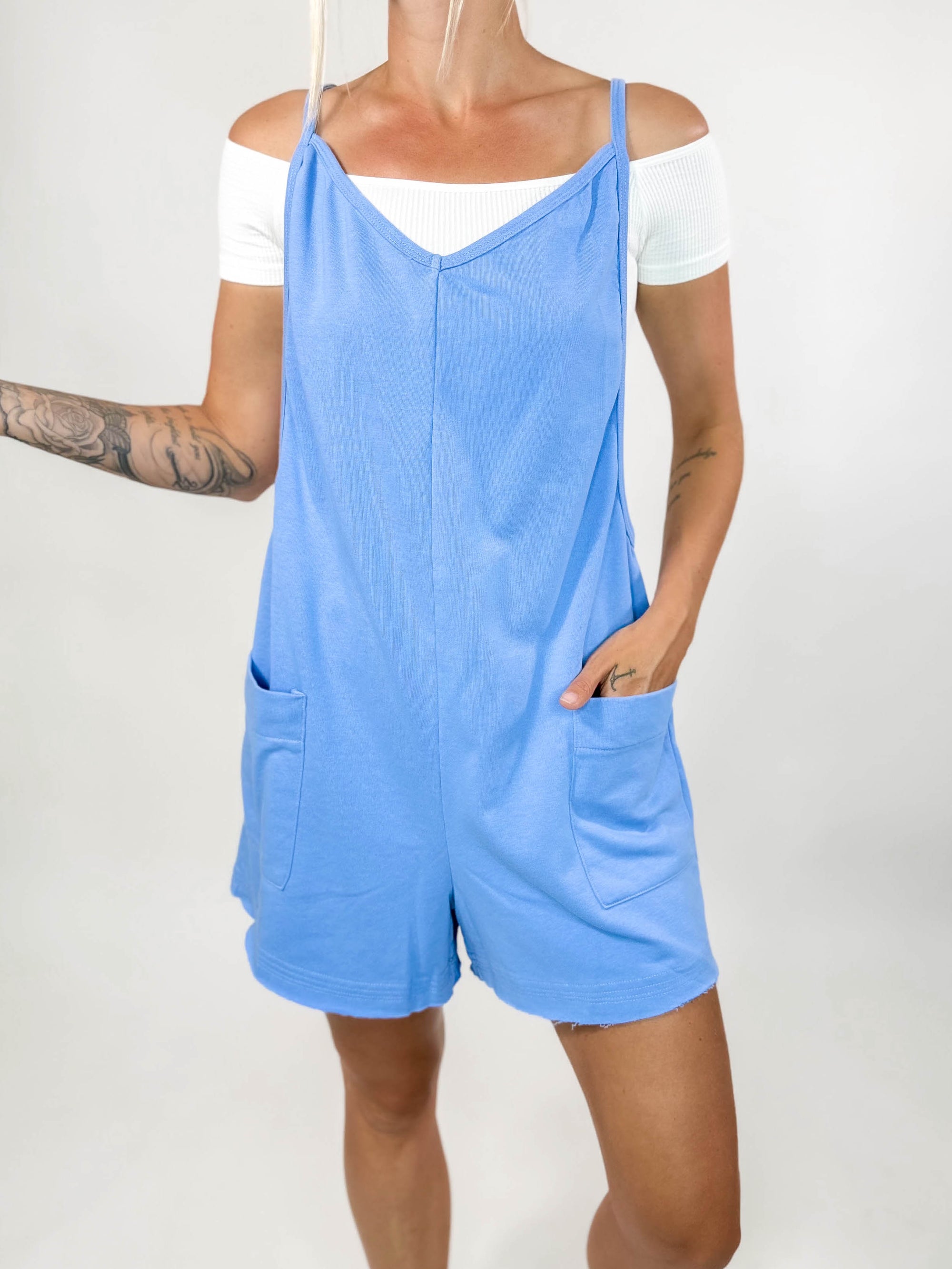 Zadie Romper- BLUE-FINAL SALE