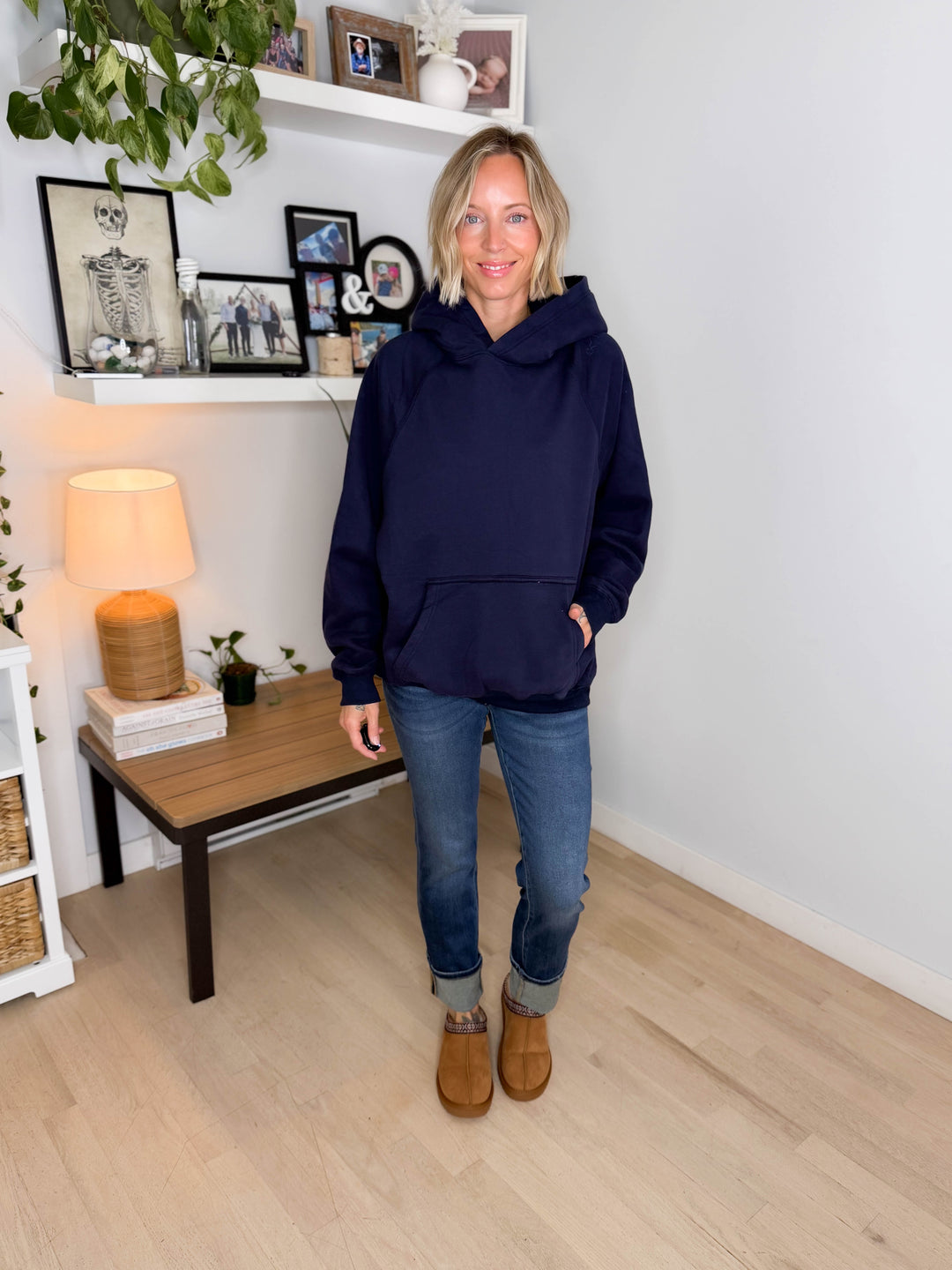 Tanis Premium Fleece Hoodie- NAVY