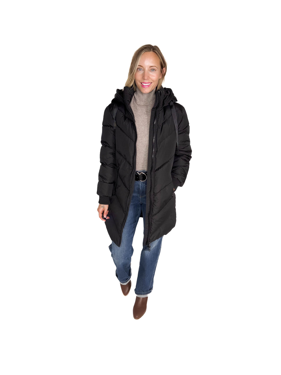 ONLY Skylar Hooded Puffer Jacket- BLACK