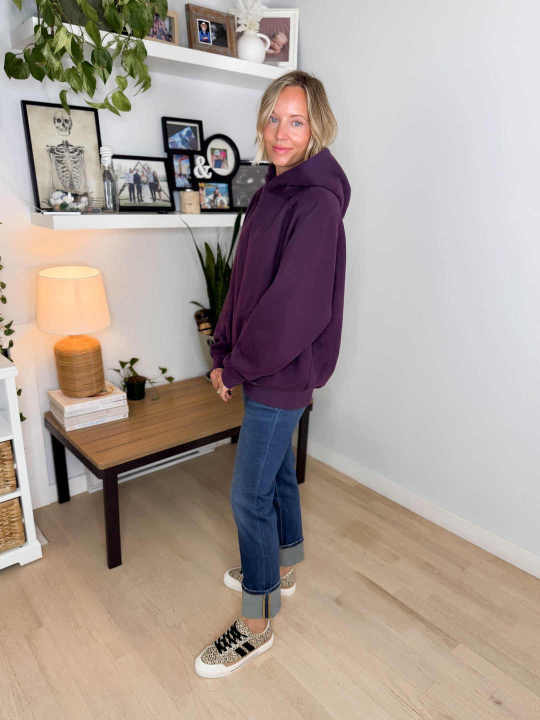 Tanis Premium Fleece Hoodie- PLUM